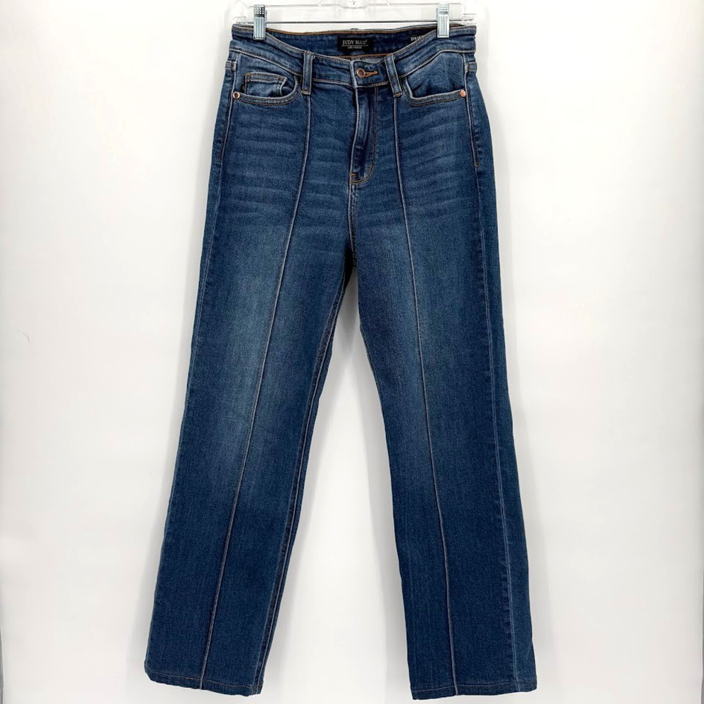 Judy Blue Womens Straight Leg Jeans Size 9/29 Medium Wash Stretch High Rise